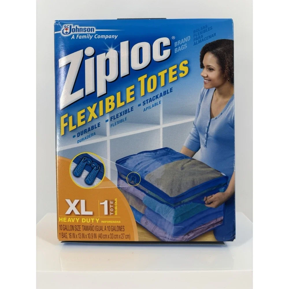 Ziploc XL Flexible‎ Tote Storage 10 Gallon Extra Large Heavy Duty Zipper NOS